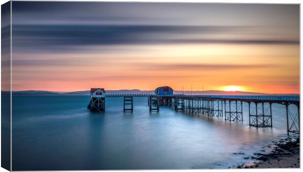 Sunrise at The Mumbles Pier, Swansea Canvas Print by Alan Le Bon