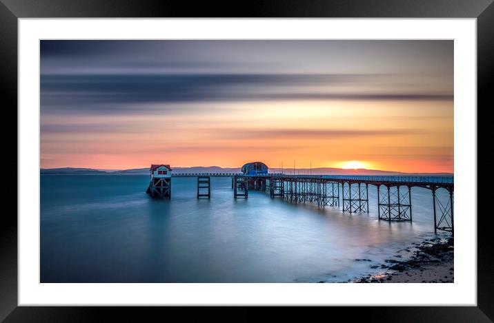 Sunrise at The Mumbles Pier, Swansea Framed Mounted Print by Alan Le Bon