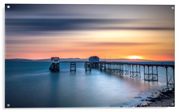 Sunrise at The Mumbles Pier, Swansea Acrylic by Alan Le Bon
