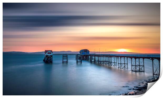 Sunrise at The Mumbles Pier, Swansea Print by Alan Le Bon