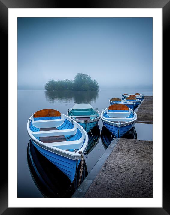 Serenity on Llangorse Lake Framed Mounted Print by Alan Le Bon
