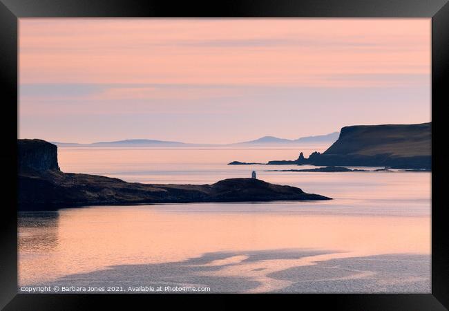 Loch Harport  Pastel Sunset  Isle of Skye Framed Print by Barbara Jones