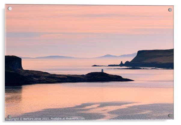 Loch Harport  Pastel Sunset  Isle of Skye Acrylic by Barbara Jones