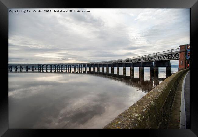 Tay Rail Bridge Dundee Waterfront Scotland Framed Print by Iain Gordon