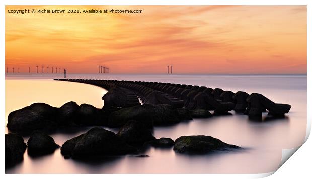 Wallasey Sunset Print by Richie Brown