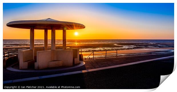 Cleveleys seafront sunset england Print by Ian Fletcher