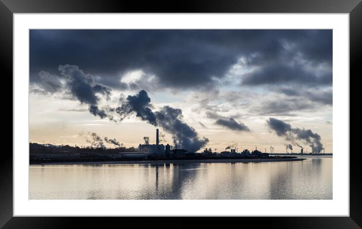Manchester Ship Canal passes an industrial corner Framed Mounted Print by Jason Wells