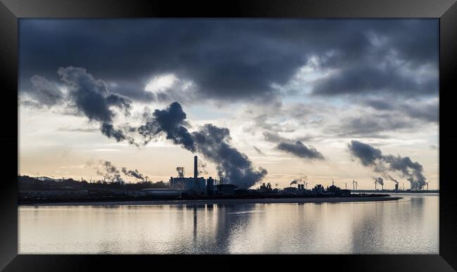Manchester Ship Canal passes an industrial corner Framed Print by Jason Wells