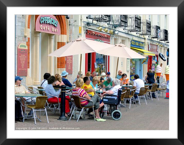  cafe culture at Torquay in Devon. Framed Mounted Print by john hill