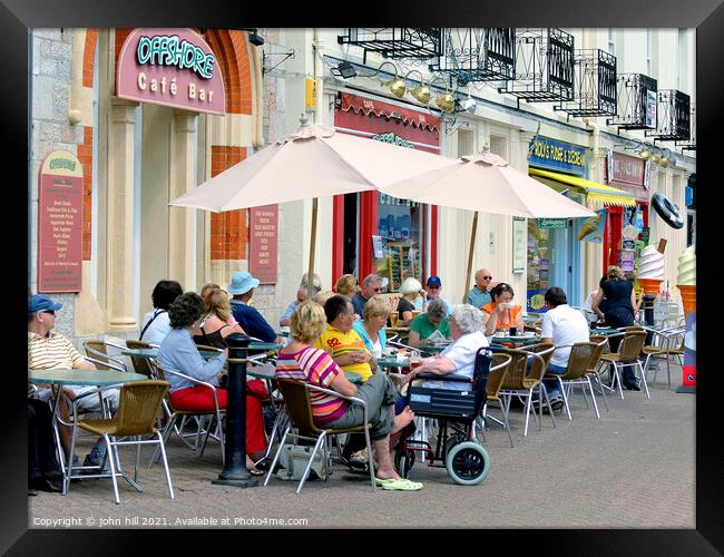  cafe culture at Torquay in Devon. Framed Print by john hill