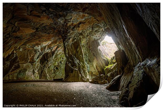 Cathedral cavern  in the lake district Cumbria 515 Print by PHILIP CHALK