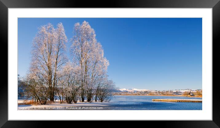 Winters day at Llangorse Lake  Framed Mounted Print by Chris Warren