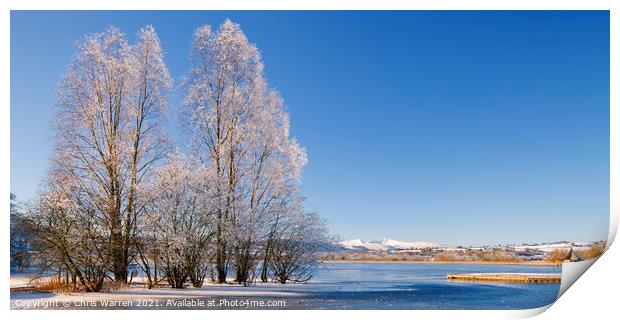 Winters day at Llangorse Lake  Print by Chris Warren