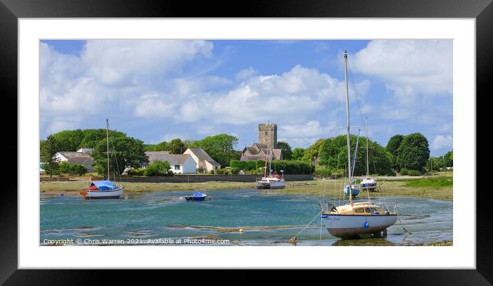 Boats at Angle Pembroke Pembrokeshire Wales Framed Mounted Print by Chris Warren