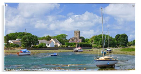 Boats at Angle Pembroke Pembrokeshire Wales Acrylic by Chris Warren