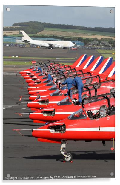 Red Arrows Arrive Acrylic by Alister Firth Photography