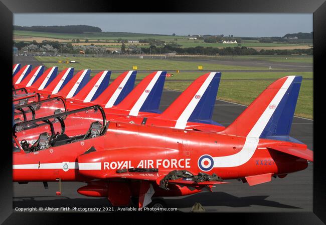 Red Arrows Arrive Framed Print by Alister Firth Photography