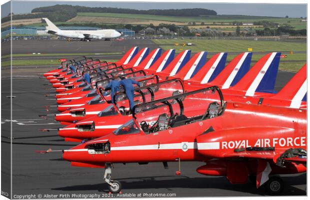 Red Arrows Arrive Canvas Print by Alister Firth Photography