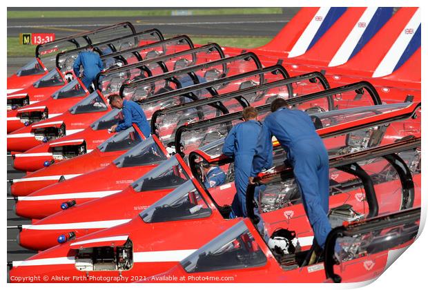 Red Arrows Arrive Print by Alister Firth Photography