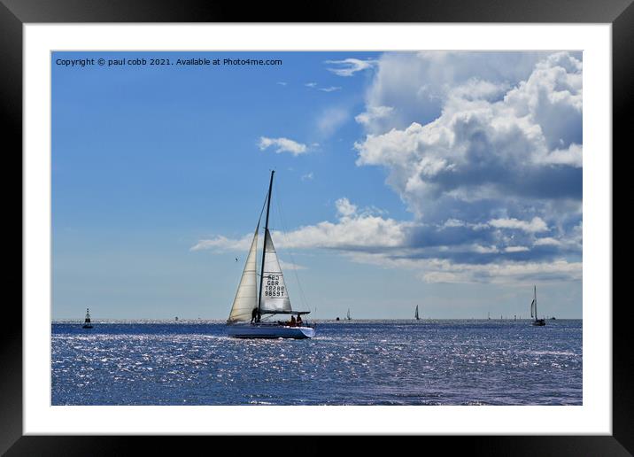 Serenity on the Blue Sea Framed Mounted Print by paul cobb