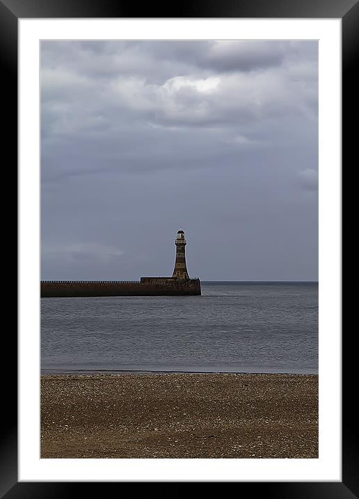 Piering at roker lighthouse Framed Mounted Print by Northeast Images