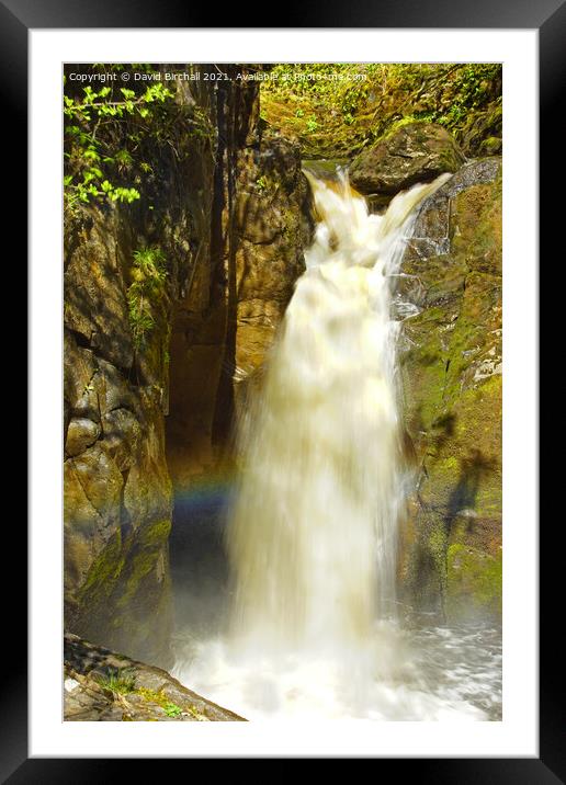 Hollybush Spout waterfall at Ingleton in the Yorks Framed Mounted Print by David Birchall