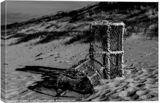 Lobster pots Canvas Print by Ralph Greig