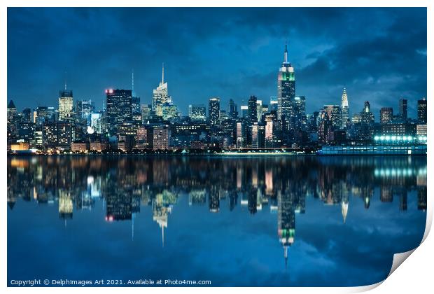 New York skyline with the Empire State Building Print by Delphimages Art