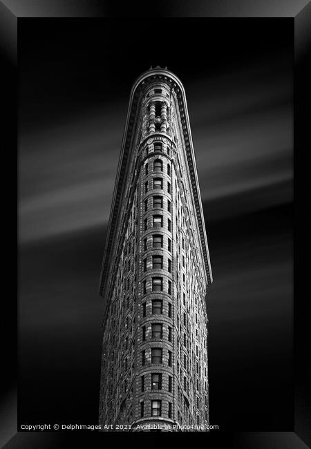 Flatiron building at night, New York, USA Framed Print by Delphimages Art