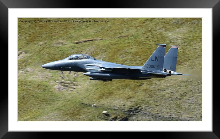 F15 fighter jet Framed Mounted Print by Derrick Fox Lomax