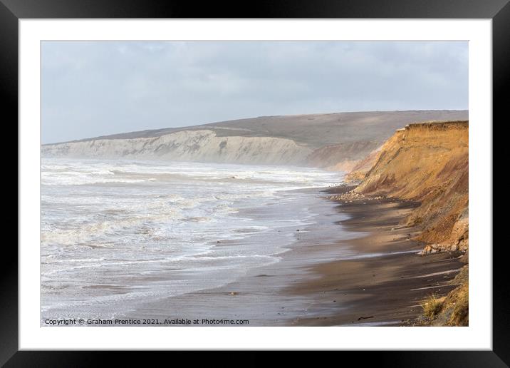 Compton Bay in Stormy Weather Framed Mounted Print by Graham Prentice