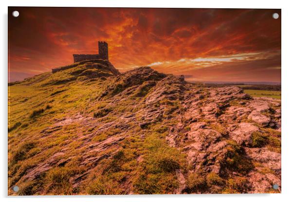  Brentor church Dartmoor  Acrylic by chris smith