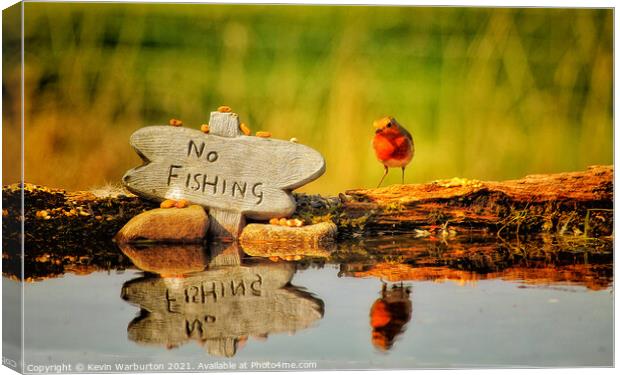 No Fishing for the Robin Canvas Print by Kevin Warburton