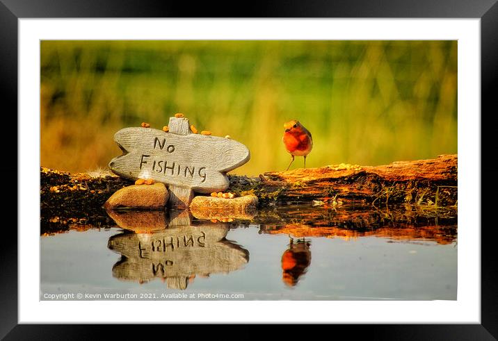 No Fishing for the Robin Framed Mounted Print by Kevin Warburton