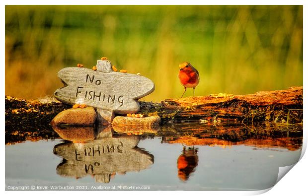 No Fishing for the Robin Print by Kevin Warburton