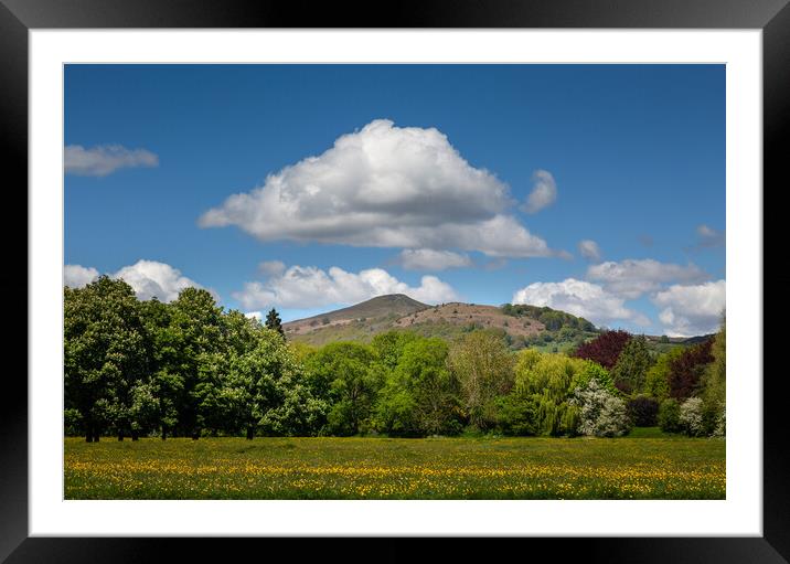Skirrid mountain and Castle Meadows park Framed Mounted Print by Leighton Collins