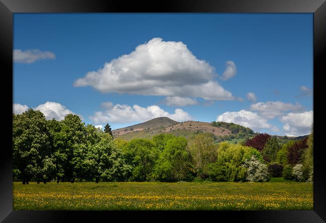 Skirrid mountain and Castle Meadows park Framed Print by Leighton Collins