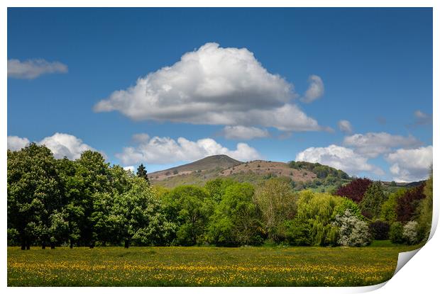 Skirrid mountain and Castle Meadows park Print by Leighton Collins