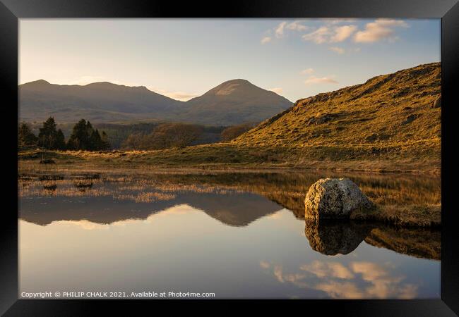 Kelly hall tarn at sunset in the lake district Cumbria 516 Framed Print by PHILIP CHALK