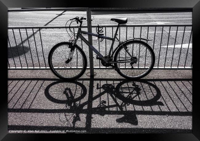Bike Shadow Framed Print by Allan Bell