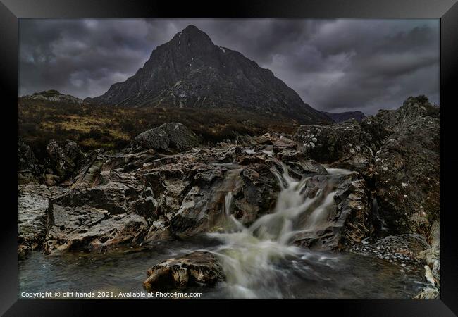 Dramatic Glencoe mountain with the river coupall. Framed Print by Scotland's Scenery