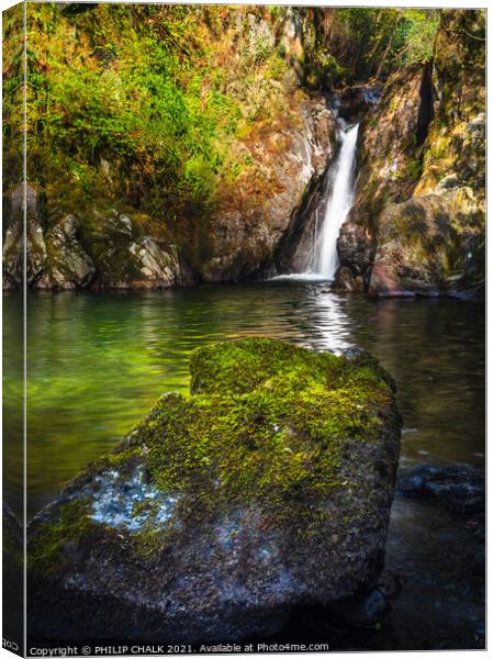Rydal hall waterfall Ambleside 519  Canvas Print by PHILIP CHALK