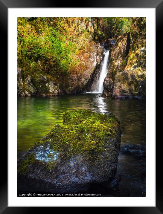 Rydal hall waterfall Ambleside 519  Framed Mounted Print by PHILIP CHALK