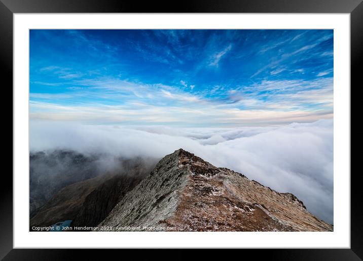 Crib Goch Framed Mounted Print by John Henderson