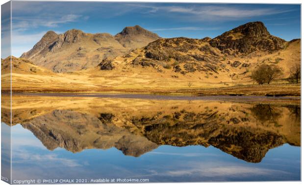 Blea tarn abstract reflection 520  Canvas Print by PHILIP CHALK