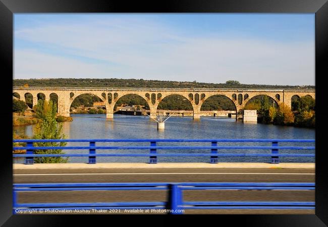 An Ancient and historical bridge Architectural beauty, Spain Framed Print by PhotOvation-Akshay Thaker