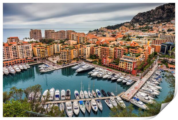 Port de Fontvieille in Monaco Print by Artur Bogacki