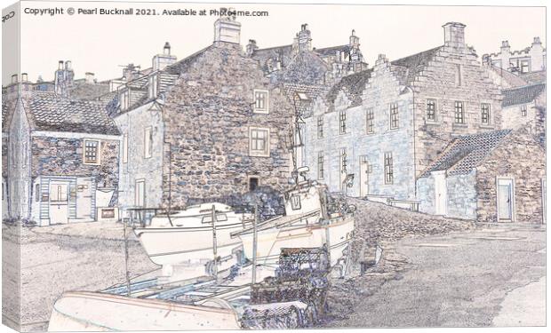 By the Harbour in Crail Village Fife Scotland Canvas Print by Pearl Bucknall
