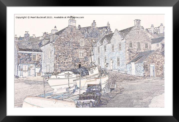By the Harbour in Crail Village Fife Scotland Framed Mounted Print by Pearl Bucknall