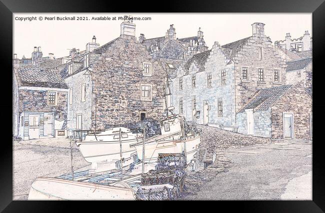 By the Harbour in Crail Village Fife Scotland Framed Print by Pearl Bucknall